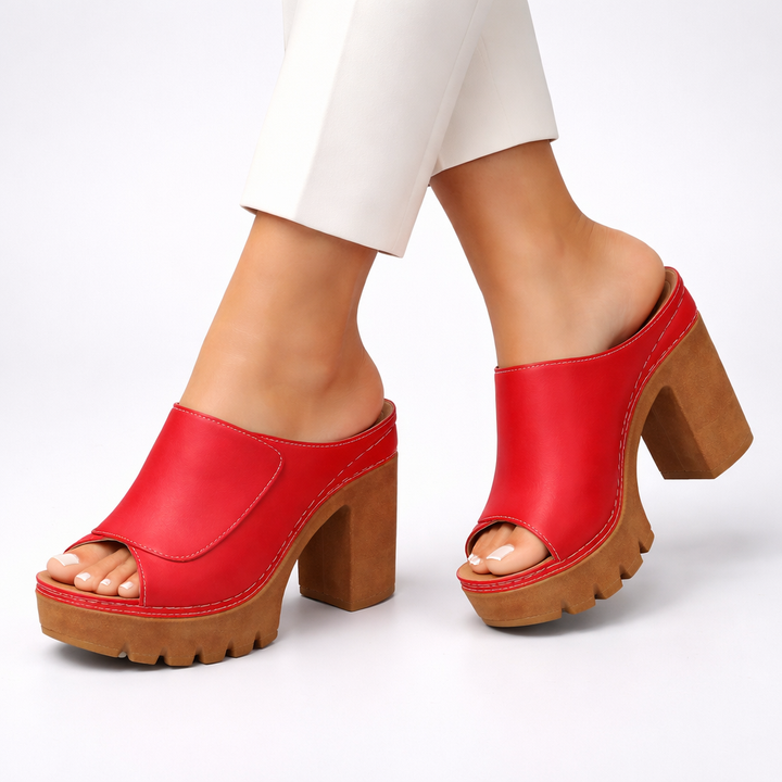 LOUISE™ | PLATFORM BLOCK HEEL MULES