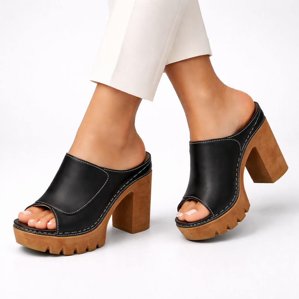 LOUISE™ | PLATFORM BLOCK HEEL MULES