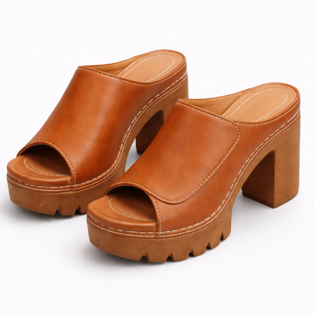 LOUISE™ | PLATFORM BLOCK HEEL MULES