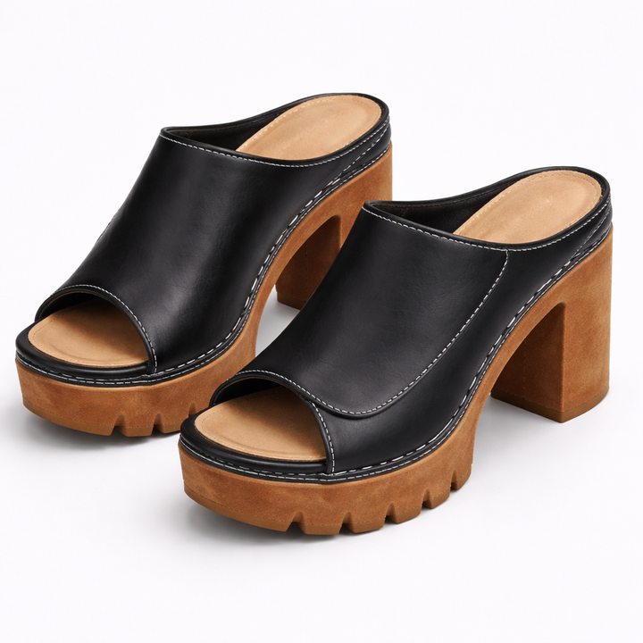 LOUISE™ | PLATFORM BLOCK HEEL MULES