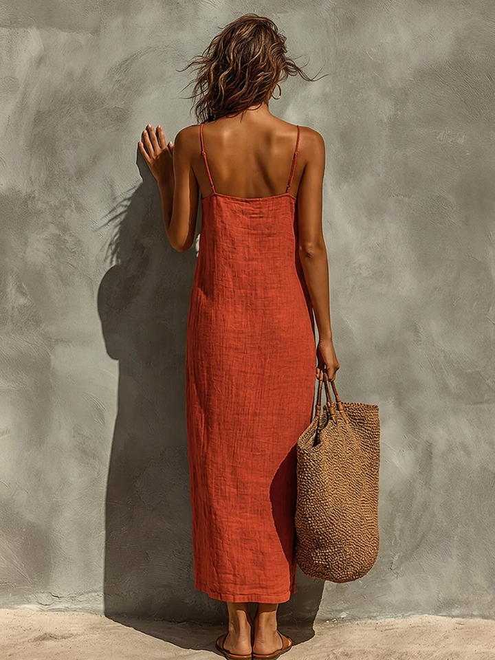 Spaghetti Straps Cotton Maxi Dress