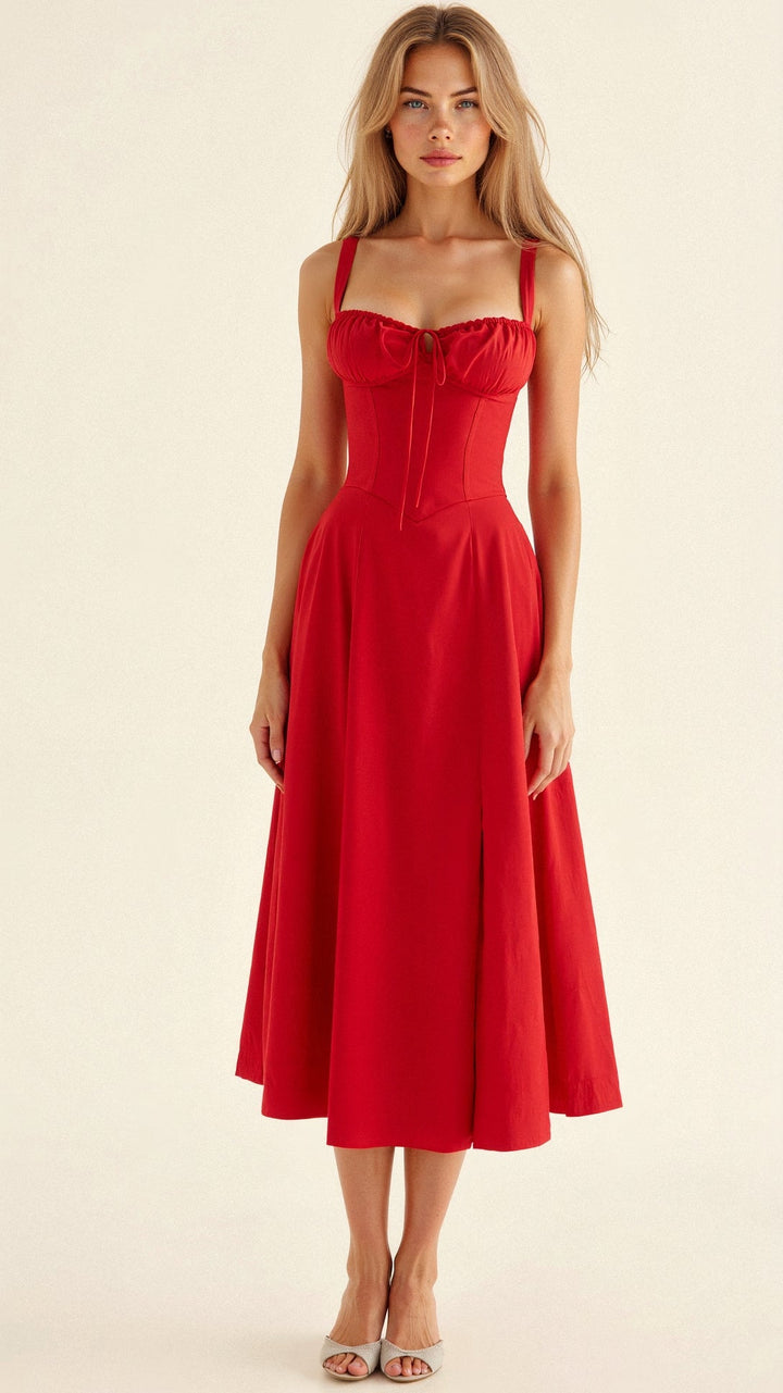 Bonnie | Floral Chic Corset Midi Dress